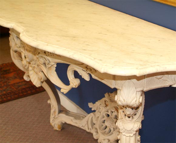 Regency Style Carved and Patinated Console Table In Excellent Condition For Sale In Glen Ellen, CA