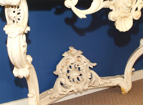 Regency Style Carved and Patinated Console Table For Sale 1