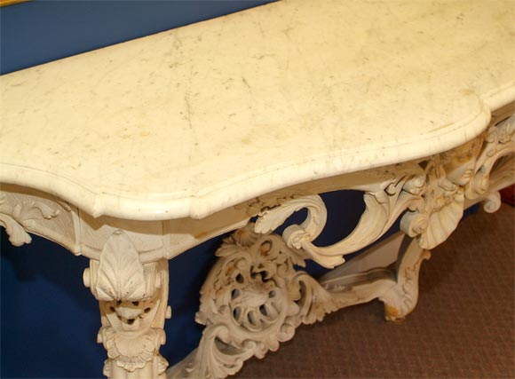 Regency Style Carved and Patinated Console Table For Sale 3