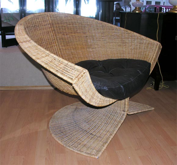 Mid-20th Century Large Miller Fong Sculptural Rattan Chair