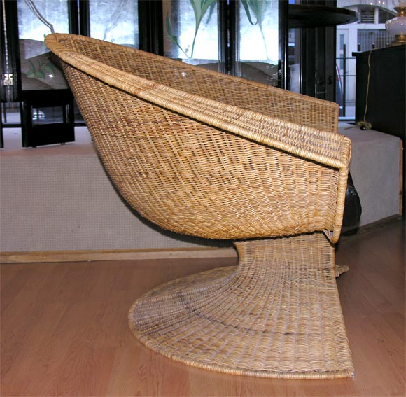 Large Miller Fong Sculptural Rattan Chair 2