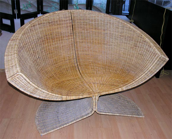 Large Miller Fong Sculptural Rattan Chair 3