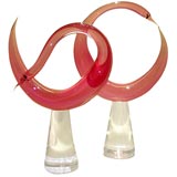 Pair of Large Seguso Glass Birds