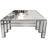 James Mont Mirror and Silver Leaf Coffee Table James Mont Mirror and Silver Leaf Coffee Table