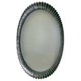 Unusual Ebonized Oval Mirror