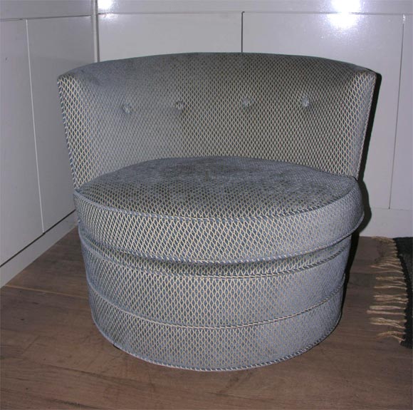 Low Barrel Chair with Tufted Back circa 1940