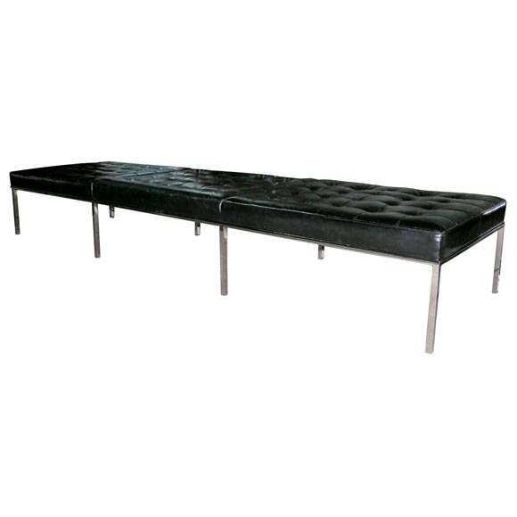 Florence Knoll Black Leather And Chrome Bench 1950 S At