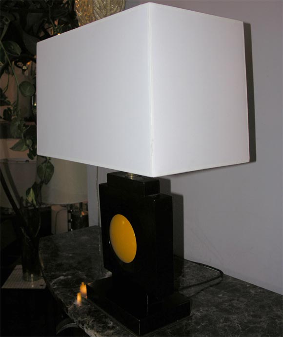 A pair of Art Deco Modernist Cubist table lamps attributed to Hugo Gnam.
New sockets and rewired
Shades not included