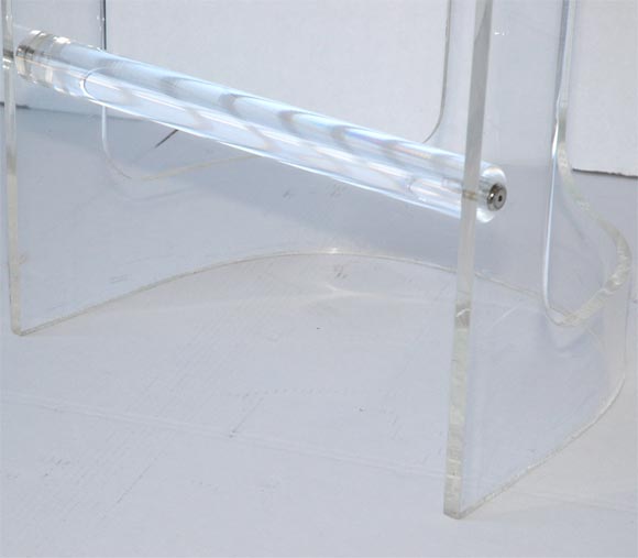 American Pair of Lucite Barstools (Attr Charles Hollis Jones) For Sale