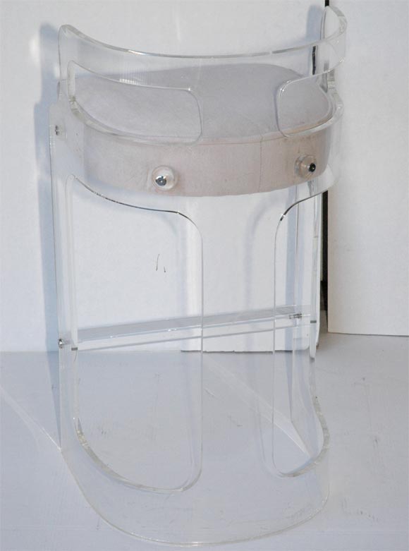 Pair of Lucite Barstools (Attr Charles Hollis Jones) For Sale 2