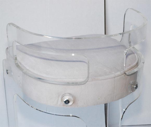 Pair of Lucite Barstools (Attr Charles Hollis Jones) For Sale 4