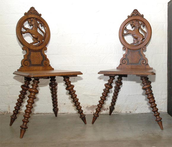 Pr Hall or Spinning Chairs