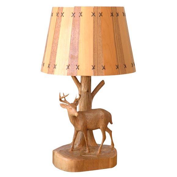 Carved Figural Table Lamp