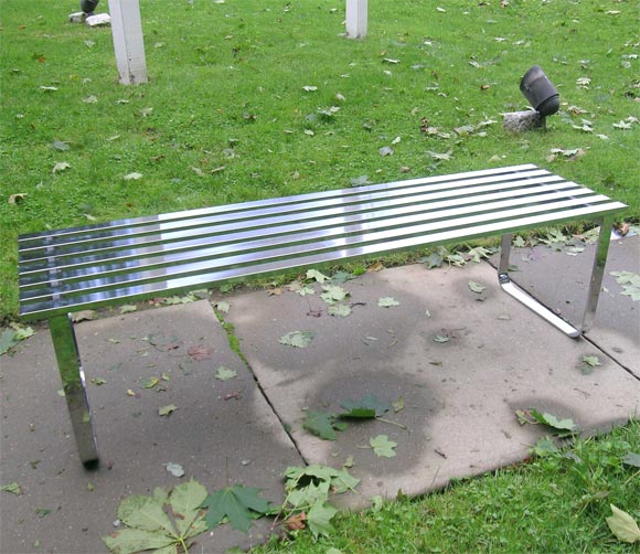 Chrome Slat Bench