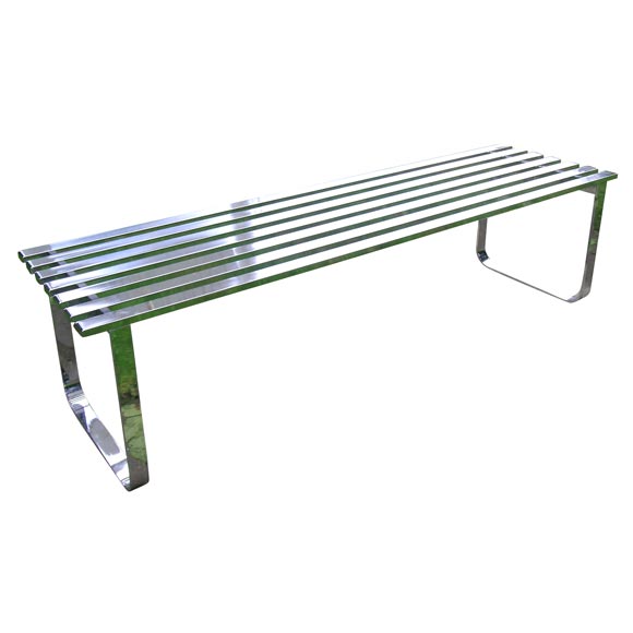 Chrome Slat Bench