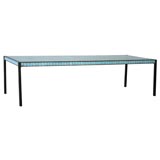 Iron frame coffee table with Murano glass tiles