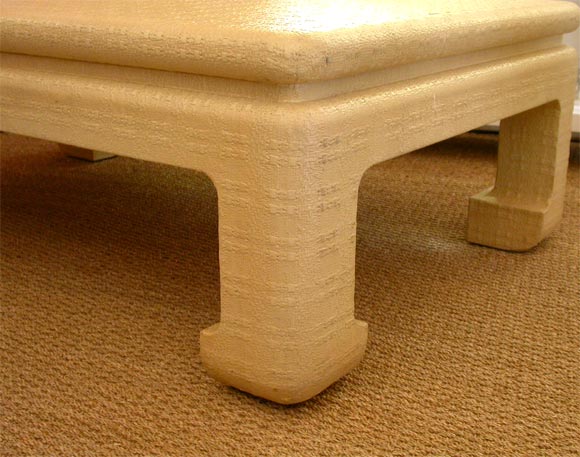 20th Century Karl Springer linen wrapped coffee table
