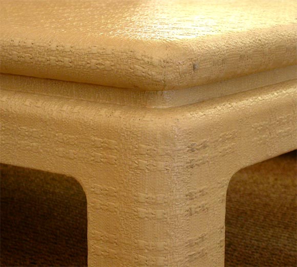 Linen Karl Springer linen wrapped coffee table