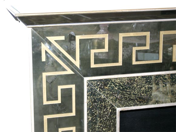American Reverse Painted Fireplace Mantle