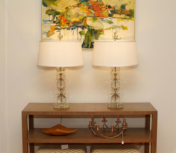 Pair of Chic Faceted Lamps