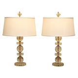 Pair of Chic Faceted Lamps