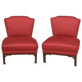 Vintage Pair of Baker Slipper Chairs