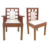 Set of 4 European Arts & Crafts chairs.