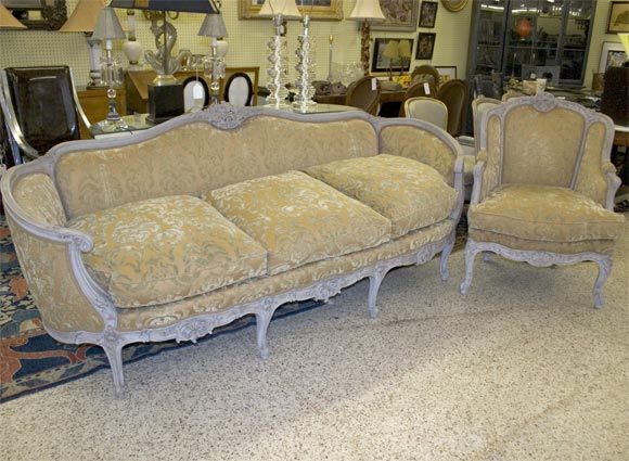 Louis XV Style Matching Sofa and Bergere