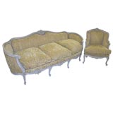 Louis XV Style Matching Sofa and Bergere