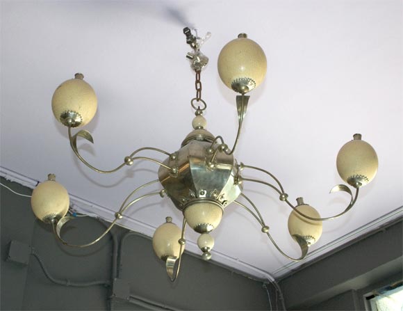 Ostrich egg chandelier