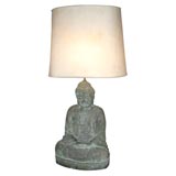 Vintage Patinated Buddha Lamp