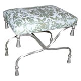 Silver-leafed Wrought Iron Stool