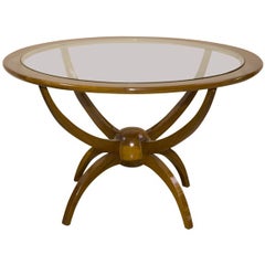 60's Round Coffee Table with Glass Top