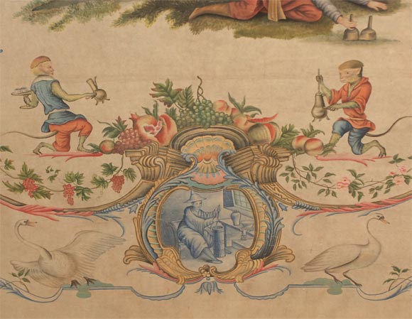 Chinese Four Chinoiserie Panels