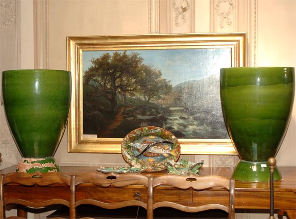 Terracotta pair of jars