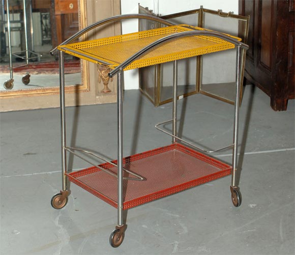 Iron serving cart by Mathieu Mategot