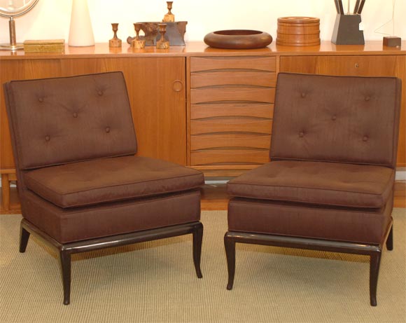 Pair of Robsjohn-Gibbings Slipper Chairs