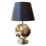 Impressive Chrome and Brass Table Lamp