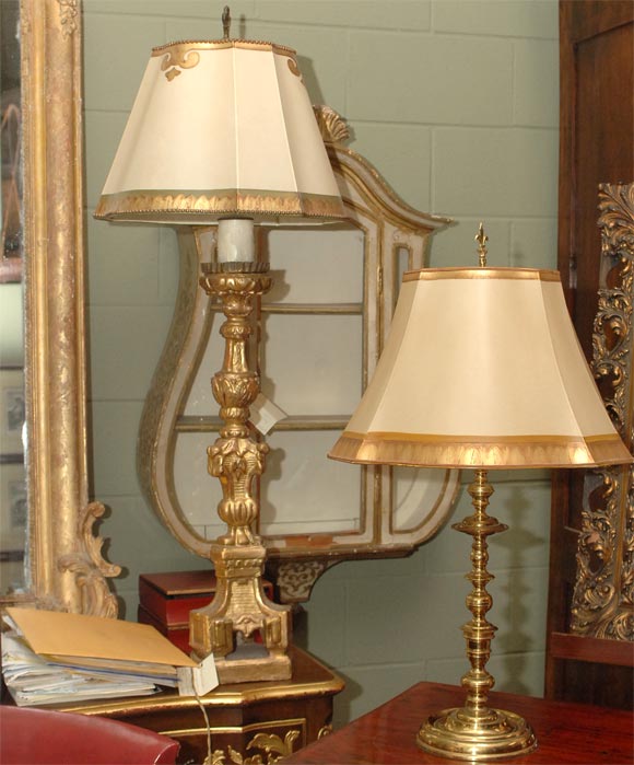 Turned Brass Lamp