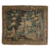 Antique Flemish Wool and Silk Verdure Tapestry
