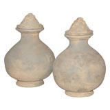 Pair of Han Dynasty Black Pottery Funerary Jars