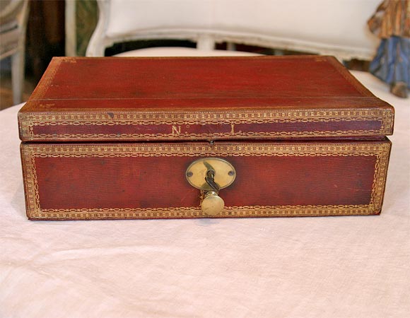 Directoire red leather letter box