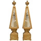Pair mirrored obelisks
