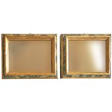 Pair Italian faux marbre mirrors