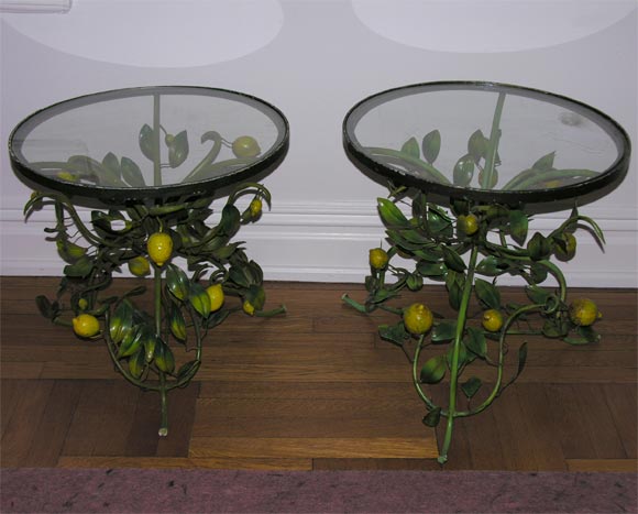 Witty Pair of Italian Tole Tables