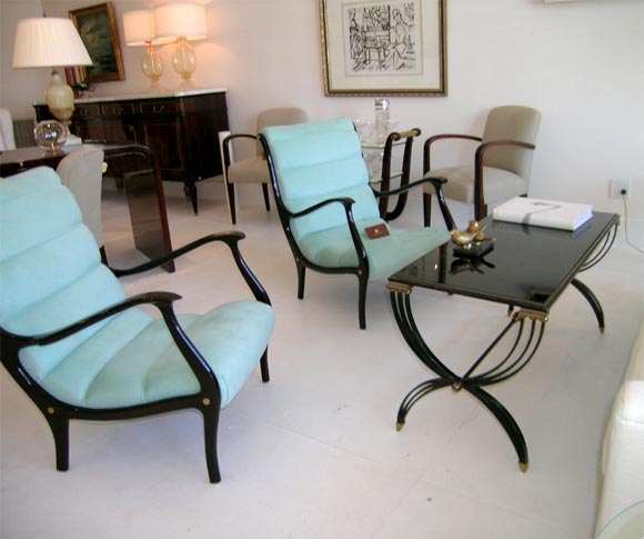 Bronze and iron coffee table by Jansen