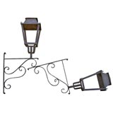 Vintage Pair of French Metal Wall Lanterns