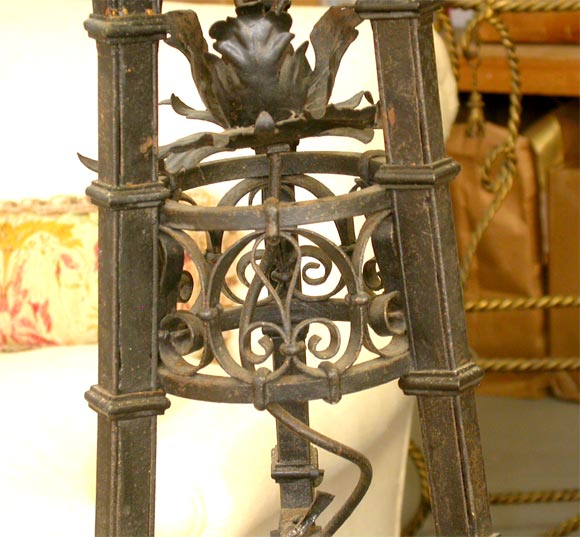 C.1900 Pair of Tall Wrought Iron Plant Stands 4