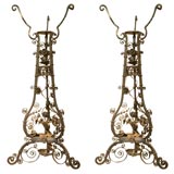C.1900 Pair of Tall Wrought Iron Plant Stands