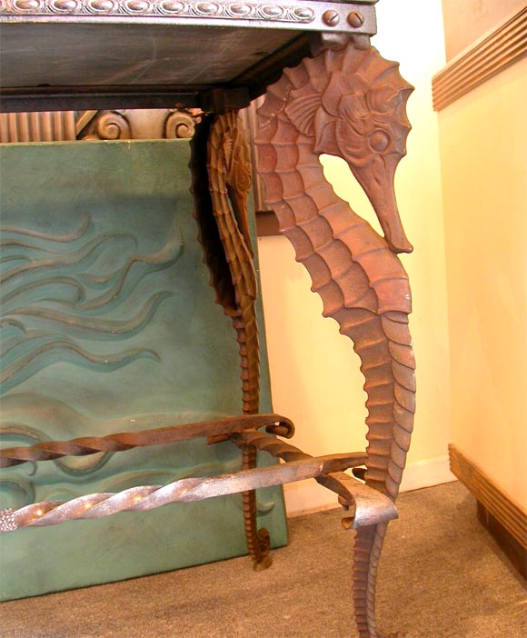 20th Century Bronzed Seahorse Aquarium by Jewel Co. Chicago c. 1926